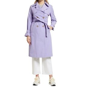 Sam Edelman Lavender Airy Double Breasted Trench Coat Size Large